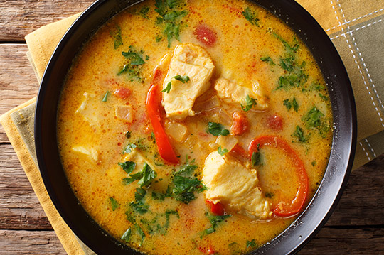 Sopa de pescado con mariscos